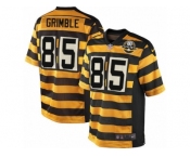 Men's Nike Pittsburgh Steelers #85 Xavier Grimble Elite Yellow Black Alternate 80TH Anniversary Throwback NFL Jersey