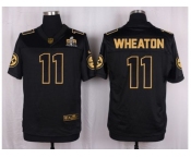 Nike Pittsburgh Steelers #11 Markus Wheaton Black Pro Line Gold Collection Jersey[Elite]