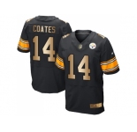 Nike Pittsburgh Steelers #14 Sammie Coates Black Team Color Men's Stitched NFL Elite Gold Jersey