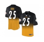 Nike Pittsburgh Steelers #25 Artie Burns Black Gold Men's Stitched NFL Elite Fadeaway Fashion Jersey
