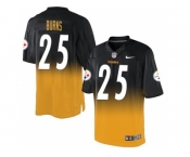 Nike Pittsburgh Steelers #25 Artie Burns Black Gold Men's Stitched NFL Elite Fadeaway Fashion Jersey