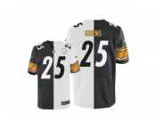 Nike Pittsburgh Steelers #25 Artie Burns White Black Men's Stitched NFL Elite Split Jersey