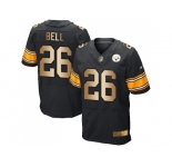 Nike Pittsburgh Steelers #26 Le'Veon Bell Black Team Color Men's Stitched NFL Elite Gold Jersey