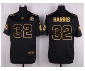 Nike Pittsburgh Steelers #32 Franco Harris Black Pro Line Gold Collection Jersey[Elite]