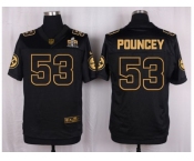 Nike Pittsburgh Steelers #53 Maurkice Pouncey Black Pro Line Gold Collection Jersey[Elite]