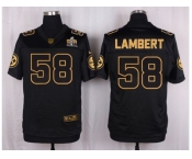 Nike Pittsburgh Steelers #58 Jack Lambert Black Pro Line Gold Collection Jersey[Elite]