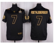 Nike Pittsburgh Steelers #7 Ben Roethlisberger Black Pro Line Gold Collection Jersey[Elite]