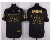 Nike Pittsburgh Steelers #75 Joe Greene Black Pro Line Gold Collection Jersey[Elite]