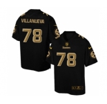Nike Pittsburgh Steelers #78 Alejandro Villanueva Elite Black Pro Line Gold Collection NFL Jersey