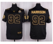 Nike Pittsburgh Steelers #92 James Harrison Black Pro Line Gold Collection Jersey[Elite]