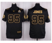 Nike Pittsburgh Steelers #95 Jarvis Jones Black Pro Line Gold Collection Jersey[Elite]