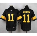 nike nfl jerseys pittsburgh steelers #11 wheaton black[Elite][number golden]