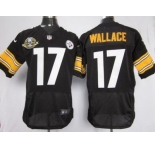 nike nfl jerseys pittsburgh steelers #17 wallace black(Elite 80 anniversary patch)