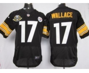 nike nfl jerseys pittsburgh steelers #17 wallace black(Elite 80 anniversary patch)