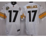 nike nfl jerseys pittsburgh steelers #17 wallace white(Elite 80 anniversary patch)