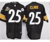 nike nfl jerseys pittsburgh steelers #25 clark black(Elite 80 anniversary patch)