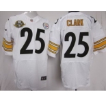 nike nfl jerseys pittsburgh steelers #25 clark white(Elite 80 anniversary patch)