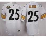 nike nfl jerseys pittsburgh steelers #25 clark white(Elite 80 anniversary patch)