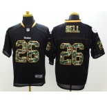 nike nfl jerseys pittsburgh steelers #26 bell black[Elite Camo Fashion]