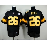 nike nfl jerseys pittsburgh steelers #26 bell black[Elite yellow number]