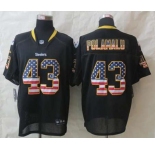 nike nfl jerseys pittsburgh steelers #43 polamalu black[Elite USA flag fashion]