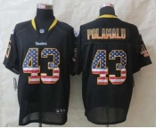 nike nfl jerseys pittsburgh steelers #43 polamalu black[Elite USA flag fashion]