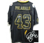 nike nfl jerseys pittsburgh steelers #43 polamalu black[Elite lights out signature]