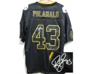 nike nfl jerseys pittsburgh steelers #43 polamalu black[Elite lights out signature]