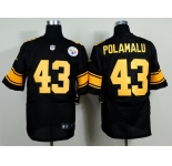 nike nfl jerseys pittsburgh steelers #43 polamalu black[Elite yellow number]