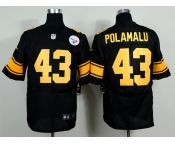 nike nfl jerseys pittsburgh steelers #43 polamalu black[Elite yellow number]
