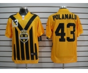 nike nfl jerseys pittsburgh steelers #43 polamalu throwback yellow-black 1933