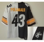 nike nfl jerseys pittsburgh steelers #43 polamalu white-black[Elite split signature]