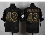 nike nfl jerseys pittsburgh steelers #43 troy polamalu black[Elite gold lettering fashion]