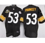 nike nfl jerseys pittsburgh steelers #53 pouncey black(Elite 80 anniversary patch)