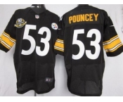 nike nfl jerseys pittsburgh steelers #53 pouncey black(Elite 80 anniversary patch)