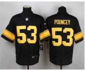 nike nfl jerseys pittsburgh steelers #53 pouncey black[Elite][number golden]