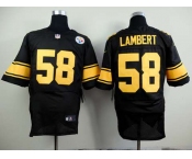 nike nfl jerseys pittsburgh steelers #58 lambert black[Elite][number golden]