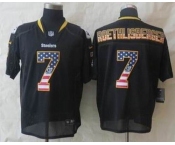 nike nfl jerseys pittsburgh steelers #7 roethlisberger black[Elite USA flag fashion]