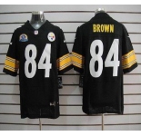 nike nfl jerseys pittsburgh steelers #84 brown black[Elite 50th Patch]