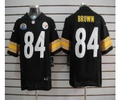 nike nfl jerseys pittsburgh steelers #84 brown black[Elite 50th Patch]