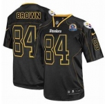 nike nfl jerseys pittsburgh steelers  #84 brown black[Elite lights out 50th Patch]
