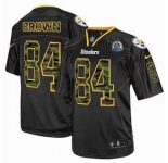 nike nfl jerseys pittsburgh steelers #84 brown black[camo fashion Elite 50th Patch]