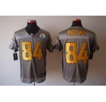 nike nfl jerseys pittsburgh steelers #84 brown grey[Elite shadow 50th Patch]