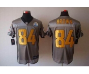 nike nfl jerseys pittsburgh steelers #84 brown grey[Elite shadow 50th Patch]