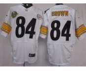 nike nfl jerseys pittsburgh steelers #84 brown white(Elite 80 anniversary patch)
