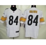 nike nfl jerseys pittsburgh steelers #84 brown white[elite]