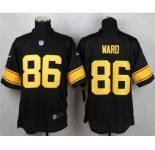 nike nfl jerseys pittsburgh steelers #86 ward black[Elite][number golden]