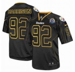 nike nfl jerseys pittsburgh steelers #92 harrison black[Elite lights out 50th Patch]