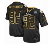nike nfl jerseys pittsburgh steelers #92 harrison black[Elite lights out 50th Patch]