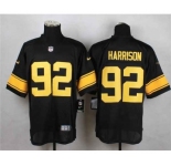 nike nfl jerseys pittsburgh steelers #92 harrison black[Elite][number golden]